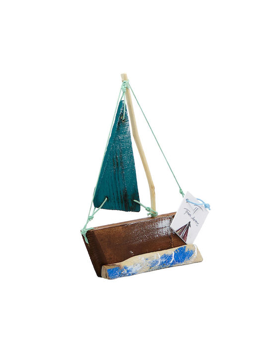Piteros Small Wooden Tabletop Decor Ship Colored Wooden Canvas Min2 Light Green 12x12x3/100g