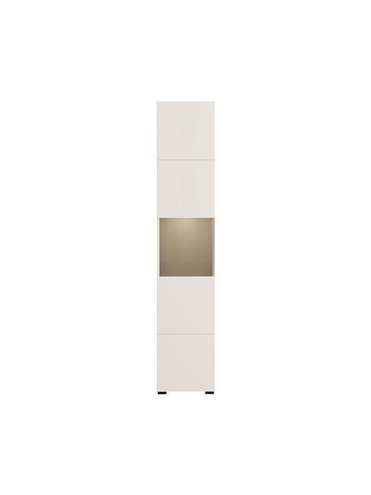 Wand Wohnzimmer Vitrine aus MDF mit Verglasung & Beleuchtung Cashmere 39x35x194cm