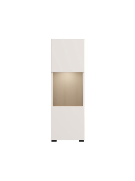 Wand Wohnzimmer Vitrine aus MDF mit Verglasung & Beleuchtung Cashmere 39x35x117cm
