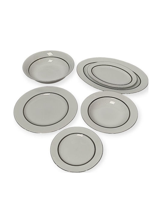 Christinholm Silver Porcelain Dinnerware Set 40pcs