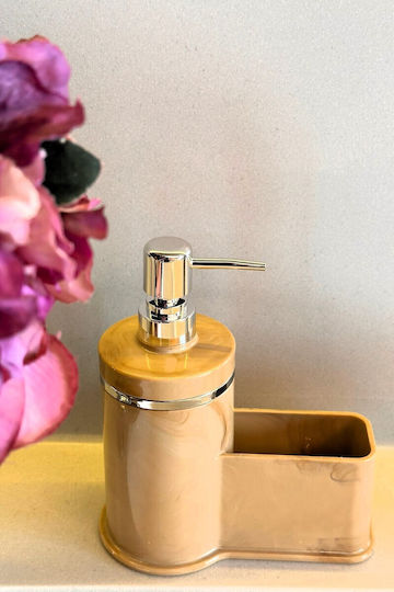 SteweHome Dispenser Κουζίνας Πλαστικό με Θήκη για Σφουγγάρι Μπεζ