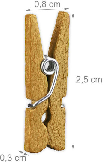 Set 400 Mini Wooden Clips Relaxdays 2.5x0.8x0.3cm Multicolor