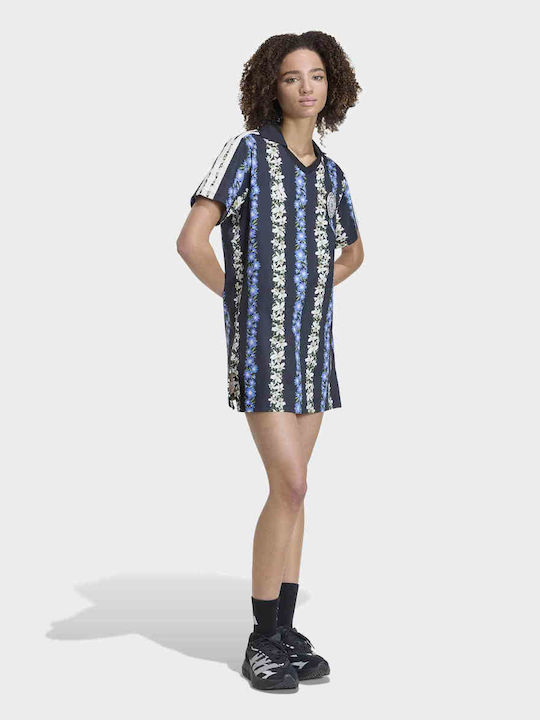 X Farm Summer T-Shirt Dress Black / Cream White / Multicolor