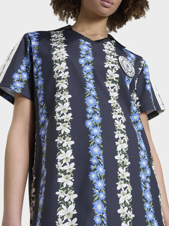 X Farm Summer T-Shirt Dress Black / Cream White / Multicolor