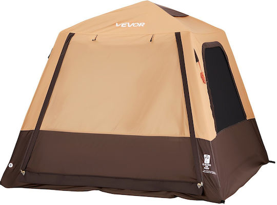 Vevor Automatic Camping Tent Inflatable Storage Beige with Double Cloth 3 Seasons for 4 People 229x229x177cm