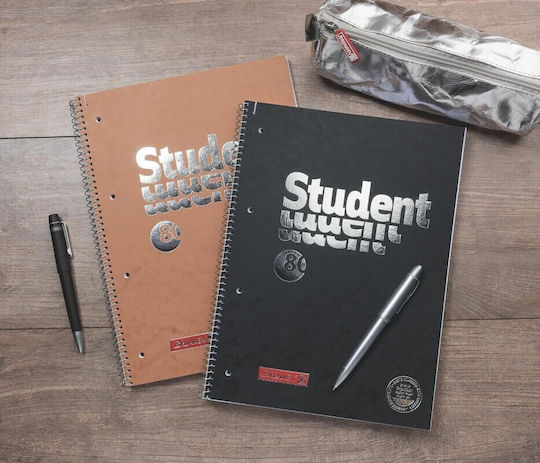 Selida Spiral Ruled Notebook A4 Student Black (Miscellaneous Designs)