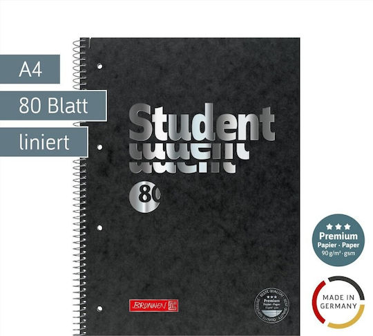 Selida Spiral Ruled Notebook A4 Student Black (Miscellaneous Designs)