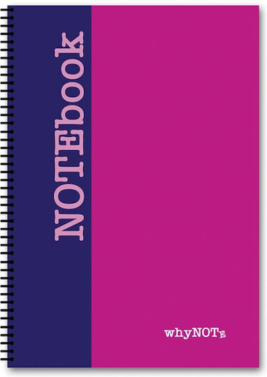 WhyNote Spiral Ruled A4 Notebook 4 Subjects Dual (Miscellaneous Designs)