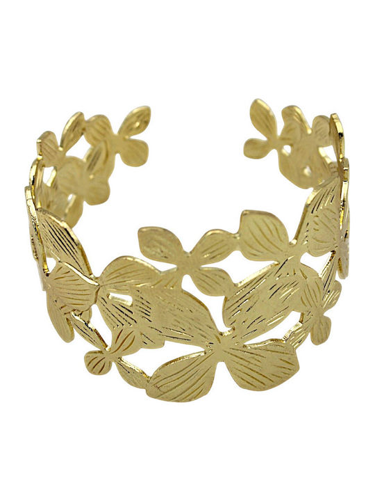 Women's Bracelet with Flower Design Gold Plated