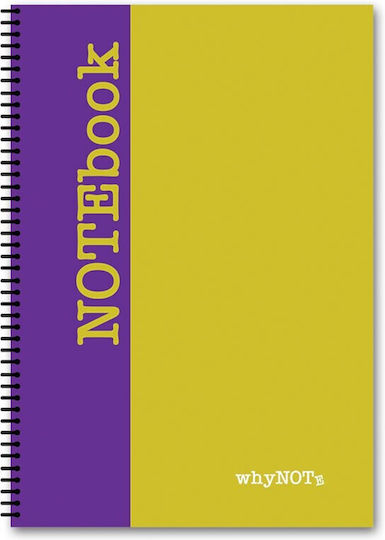 WhyNote Spiral Ruled A4 Notebook 4 Subjects Dual (Miscellaneous Designs)