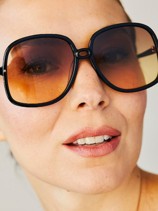 Mila ZB Black Sunglasses with Horn-Rimmed Frame Mila ZB Black Sunglasses with Horn-Rimmed Frame