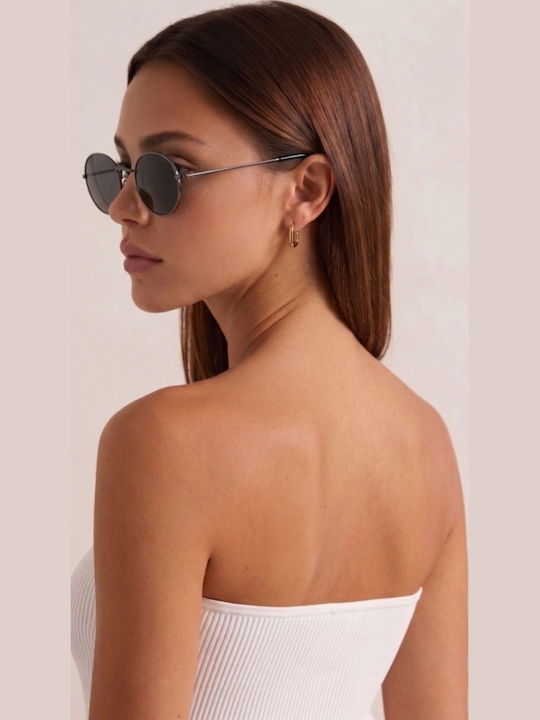 Luigi Unisex Sunglasses With Silver Metallic Frame And Silver Lens 4924111