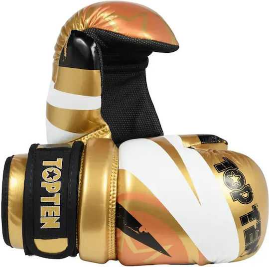 Top Ten Pointfighter 21659.XS.Blue.White Leather Boxing Gloves for Competition