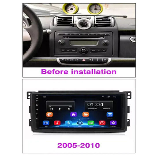 Hyper Автомобилна Аудио Система За Smart ForTwo 2008 (Bluetooth/USB/Вграден Wi-Fi/GPS/Apple CarPlay/Android Auto) С Touch Screen 9"