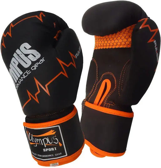 Olympus Sport Pulse Matt 4038193.6oz.Black.Green Boxing Gloves from Synthetic Leather for Competition Black