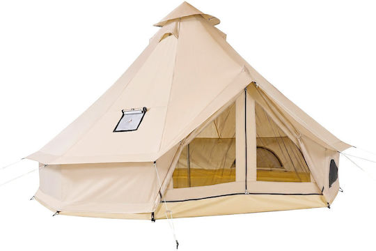 Vevor Oxford Bell Σκηνή Camping Teepee Αποθήκευσης Μπεζ 4 Εποχών για 3 Άτομα 300x300x220εκ.
