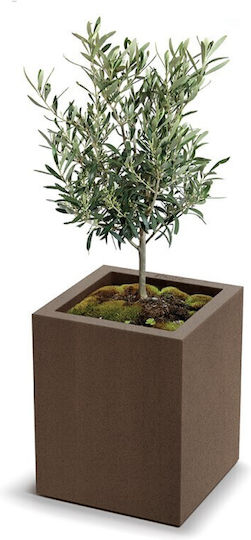 Ethick Пластмасова Саксия За Цветя Corten Steel 30x29x58см
