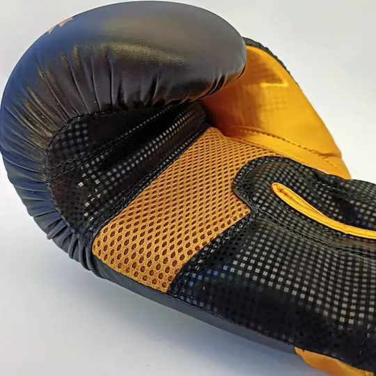 Olympus Sport 401017.10oz.Black.Gray Boxing Gloves from Synthetic Leather for Competition Black