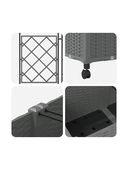 vidaXL Garden Set 3 Plastic Flower Pots Light Grey