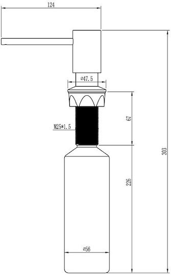 Helika Metallischer Silber Spender 350ml