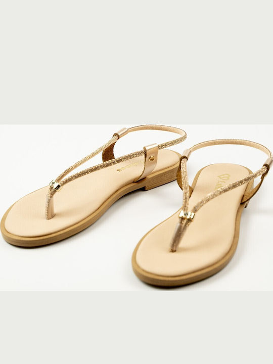 Sandale Casual Damă Din Piele Aurii