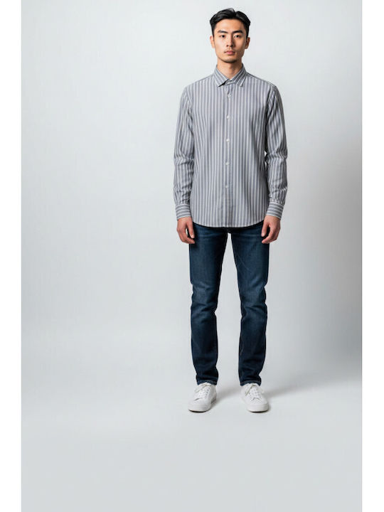 Long Sleeve Striped Grey Shirt