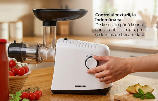 Heinner Μηχανή Άλεσης Κιμά / Ντομάτας 1340W Λευκή