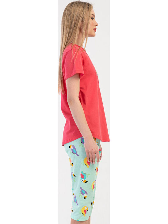 Vienetta Secret Set Pijamale Dama De Vară Culoare Coral Vienetta Secret Set Pijamale Dama De Vară Culoare Coral
