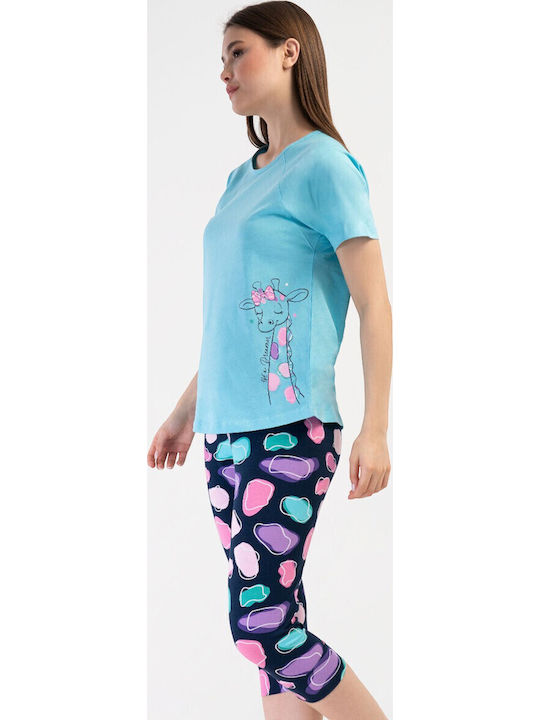 Vienetta Secret Summer Women's Pyjama Set Light Blue