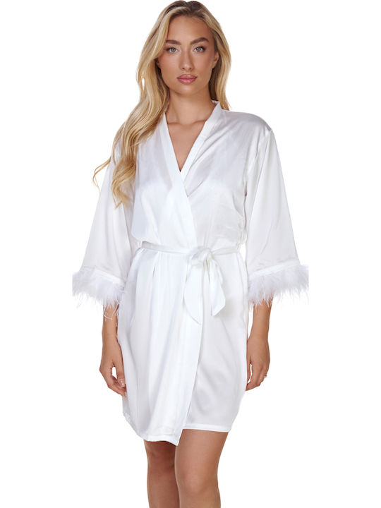 Comfort Καλοκαιρινή Νυφική Γυναικεία Ρόμπα Λευκό Bride