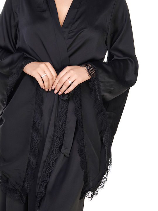 Comfort Summer Women's Robe Black