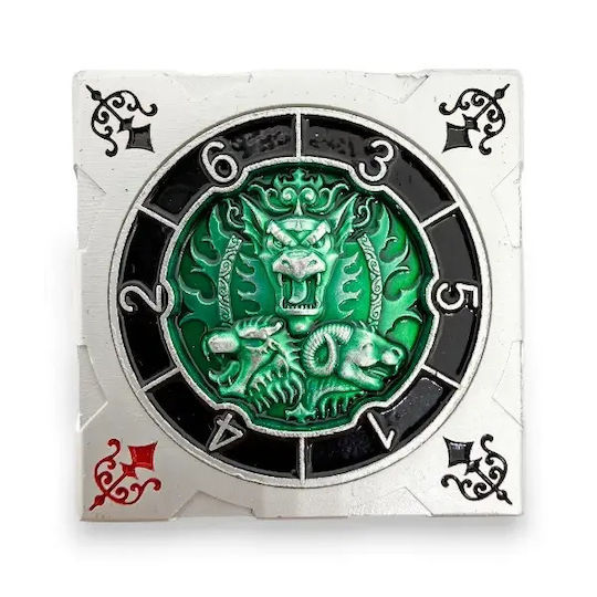 Suegao 7-in-1 Metallic Cube Spinner Dice D4-d20 Tabletop Rpg Silver Green