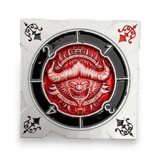 Suegao 7-in-1 Metallischer Würfel-Spinner Würfel D4-D20 Tischrollenspiele Silber Rot