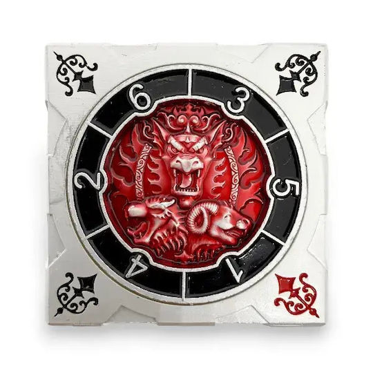Suegao 7-in-1 Metallischer Würfel-Spinner Würfel D4-D20 Tischrollenspiele Silber Rot