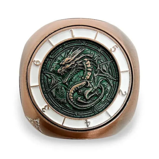 Suegao 7-in-1 Metallic Rounded Cube Spinner Dice D4-d20 Tabletop Rpg Copper Green