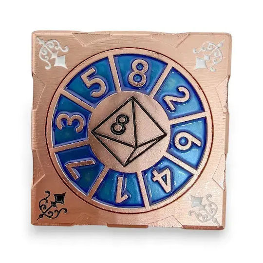 Suegao 7-in-1 Metallic Cube Spinner Dice D4-d20 Tabletop Rpg Copper Blue