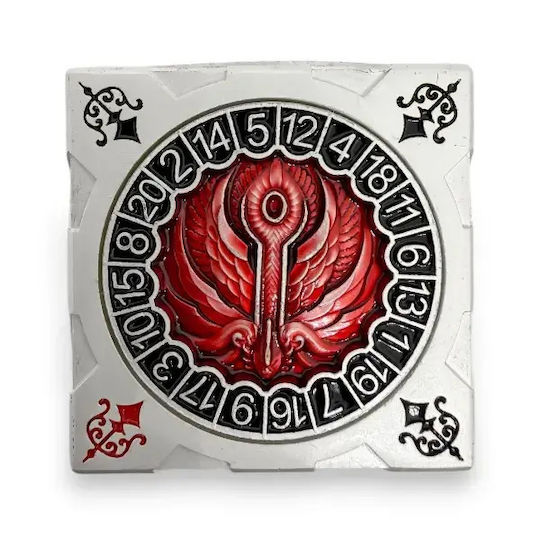 Suegao 7-in-1 Metallischer Würfel-Spinner Würfel D4-D20 Tischrollenspiele Silber Rot