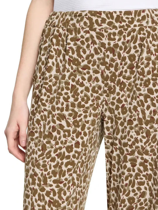 Damen Leinen Pantaloons Leopard Animal Print