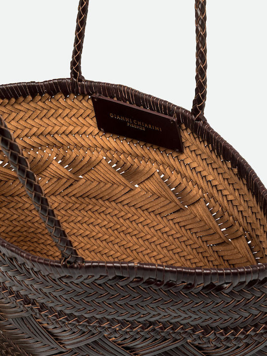 Leather Women's Shoulder Shopper Bag Brown