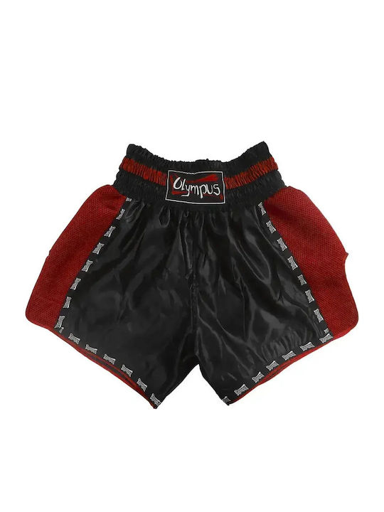 Olympus Sport Boxershorts Thai Satin Hybrid Seitlich Split Schwarz Rot