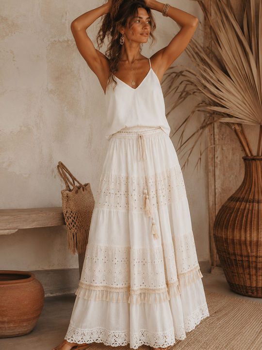 Hohe Taille Maxi Damenrock Boho