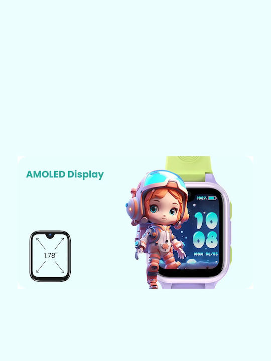 Kinder-Smartwatch 4G Mit GPS Und Kamera Lila