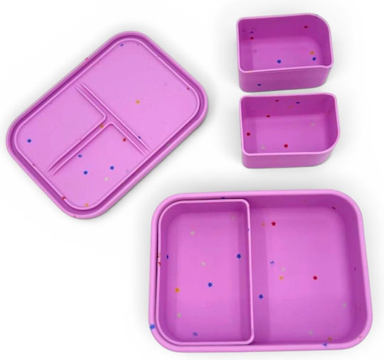 Dodo's Land Kids' Food Container Made of Silicone 0.86 Litre Pink 18.6 x 13.3 x 6.15 cm