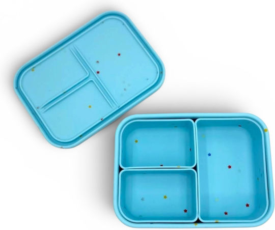 Dodo's Land Kids Food Container Made of Silicone 0.86 Litre Blue 18.6 x 13.3 x 6.15 cm