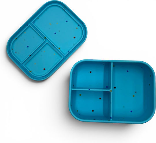 Dodo's Land Kids Food Container Made of Silicone 0.8 Litre Blue 18.6 x 13.8 x 6.5 cm