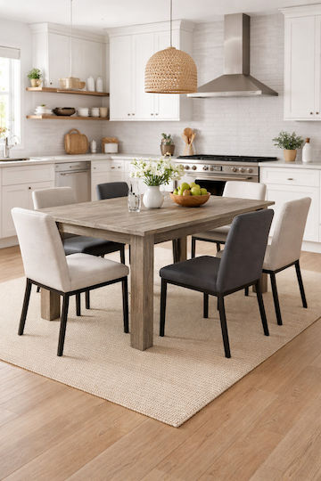 Faii Extendable Table from Solid Wood Ash Grey 160(+40)x90x78cm