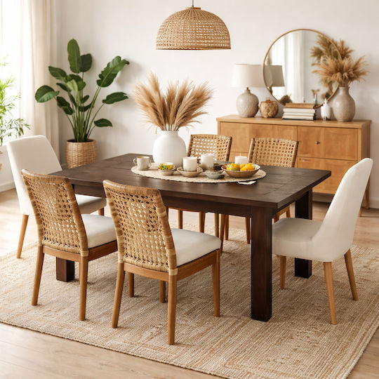 Faii Extendable Table from Solid Wood Wenge 160(+40)x90x78cm