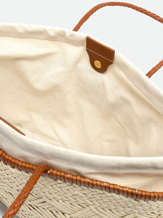Gianni Chiarini Wicker Beach Bag Beige