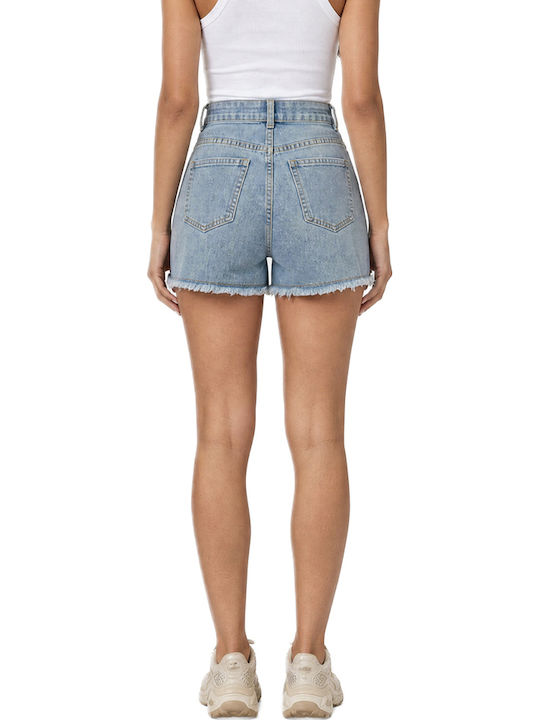 Lazzerini Tiziana Women's High Waist Jean Shorts Blue Lazzerini Tiziana Women's High Waist Jean Shorts Blue