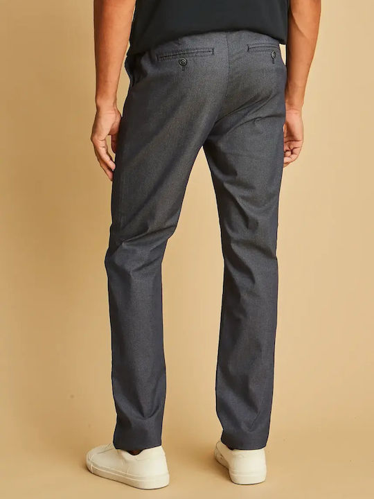 Men's Chinos Elastic Slim Fit Melange Blue